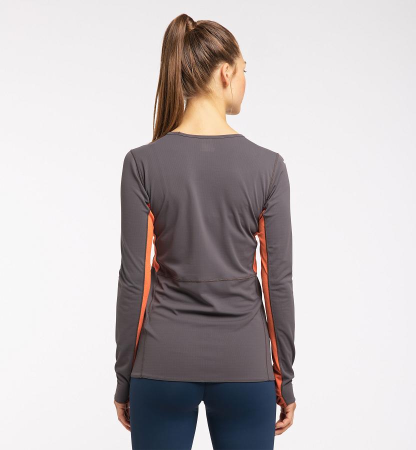 Haglöfs Womens L.I.M Crown T-Shirt Black/Orange New Zealand 90863ALPY
